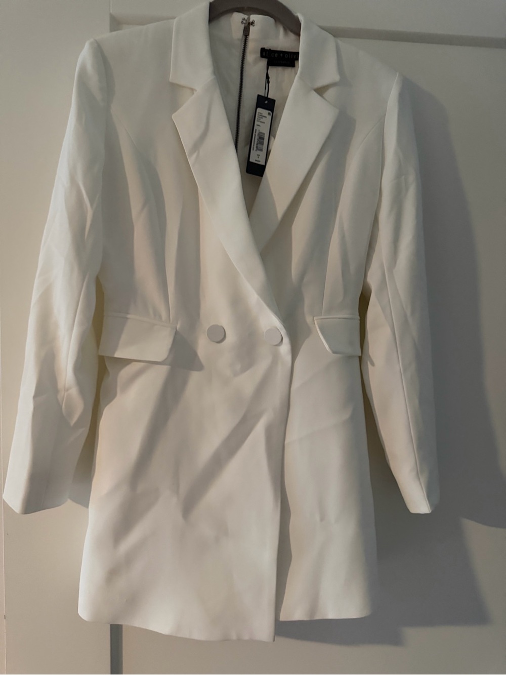 Alice + Olivia White Carina blazer Romper